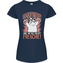 Funny French Bulldog Dog Frenchie Womens Petite Cut T-Shirt Navy Blue