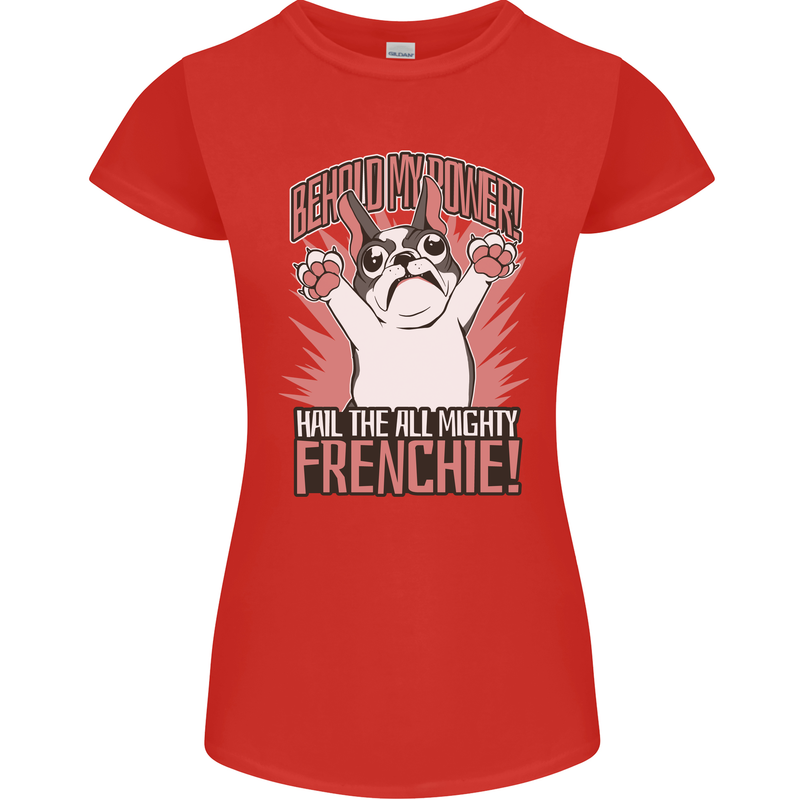 Funny French Bulldog Dog Frenchie Womens Petite Cut T-Shirt Red