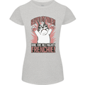 Funny French Bulldog Dog Frenchie Womens Petite Cut T-Shirt Sports Grey