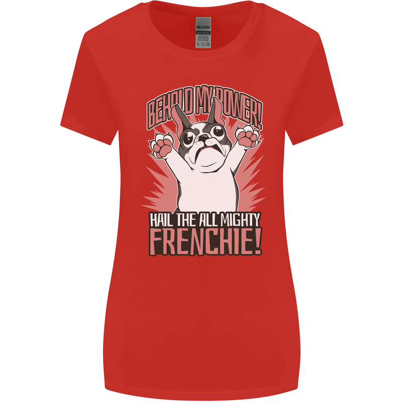 Funny French Bulldog Dog Frenchie Womens Wider Cut T-Shirt Red