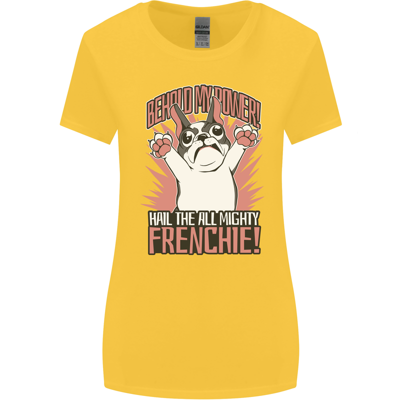 Funny French Bulldog Dog Frenchie Womens Wider Cut T-Shirt Yellow