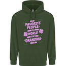 Funny Grandma Favourite People Grandparents Mens 80% Cotton Hoodie Forest Green