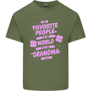 Funny Grandma Favourite People Grandparents Mens Cotton T-Shirt Tee Top Military Green