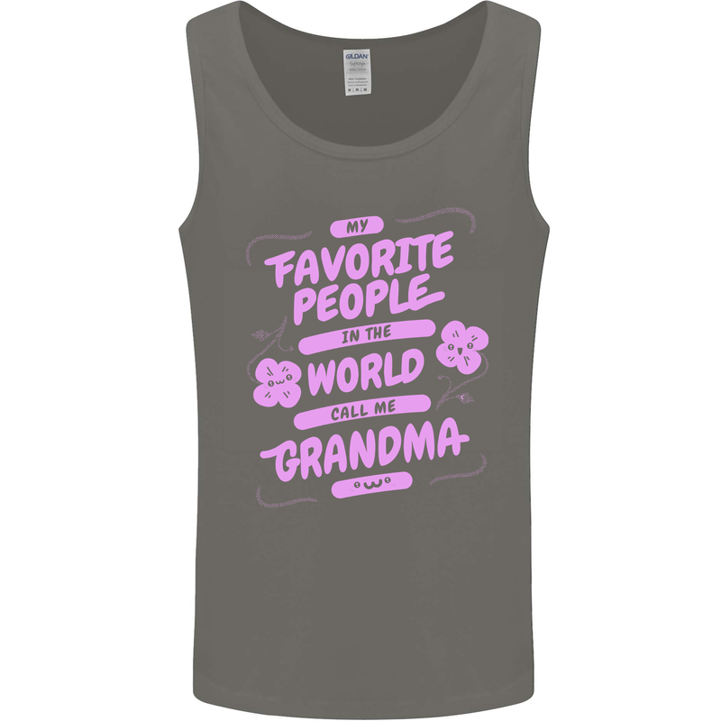 Funny Grandma Favourite People Grandparents Mens Vest Tank Top Charcoal