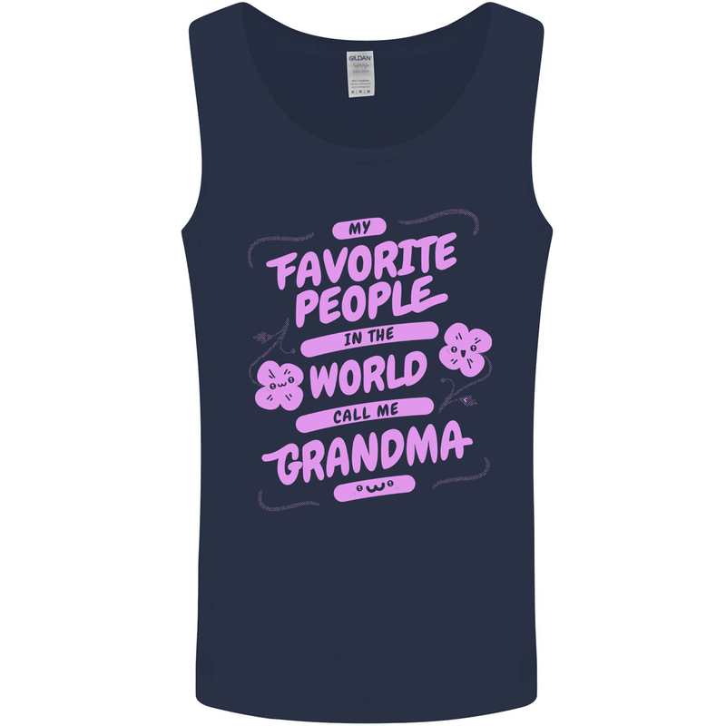 Funny Grandma Favourite People Grandparents Mens Vest Tank Top Navy Blue