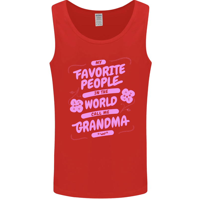Funny Grandma Favourite People Grandparents Mens Vest Tank Top Red