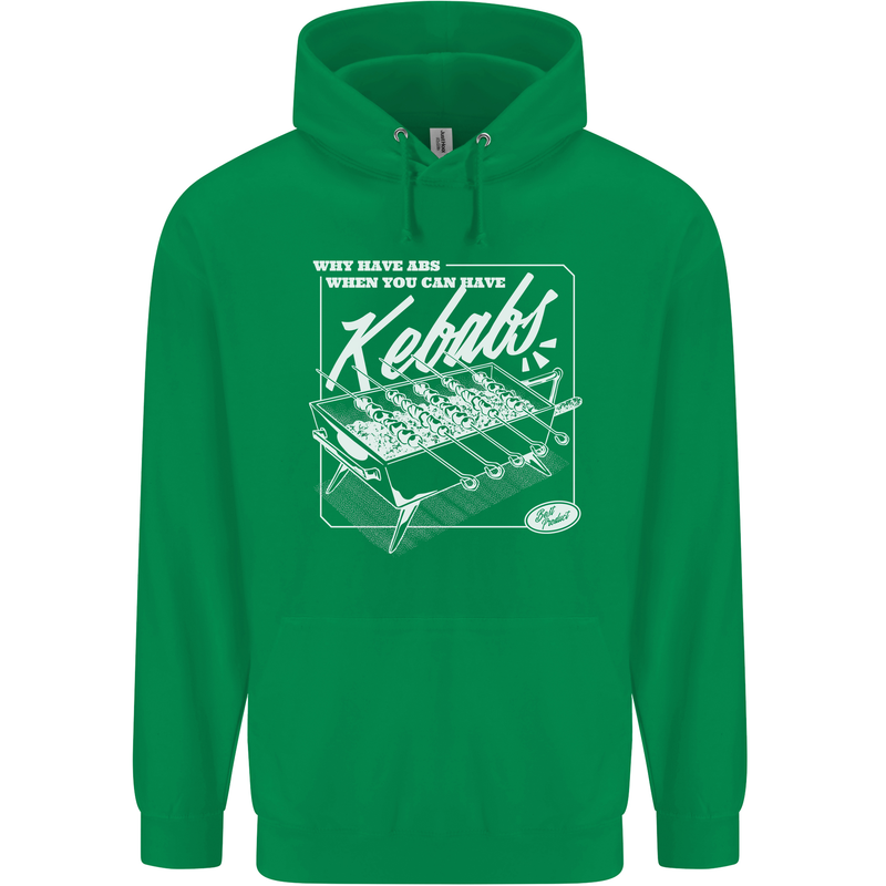 Funny Gym Overweight Fat Abs Kebabs Childrens Kids Hoodie Irish Green