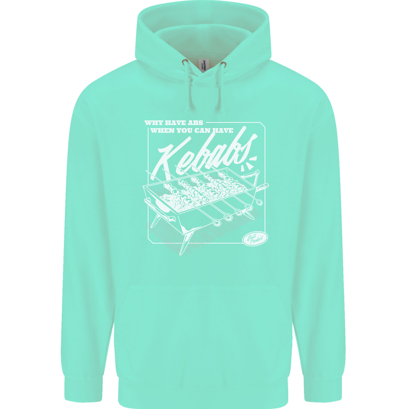 Funny Gym Overweight Fat Abs Kebabs Childrens Kids Hoodie Peppermint