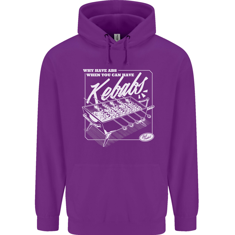 Funny Gym Overweight Fat Abs Kebabs Childrens Kids Hoodie Purple