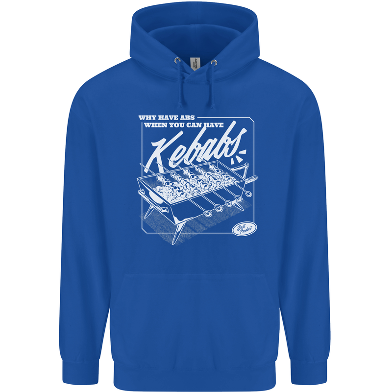 Funny Gym Overweight Fat Abs Kebabs Childrens Kids Hoodie Royal Blue