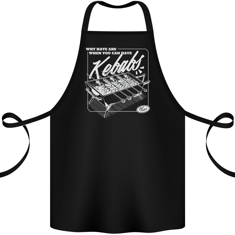 Funny Gym Overweight Fat Abs Kebabs Cotton Apron 100% Organic Black