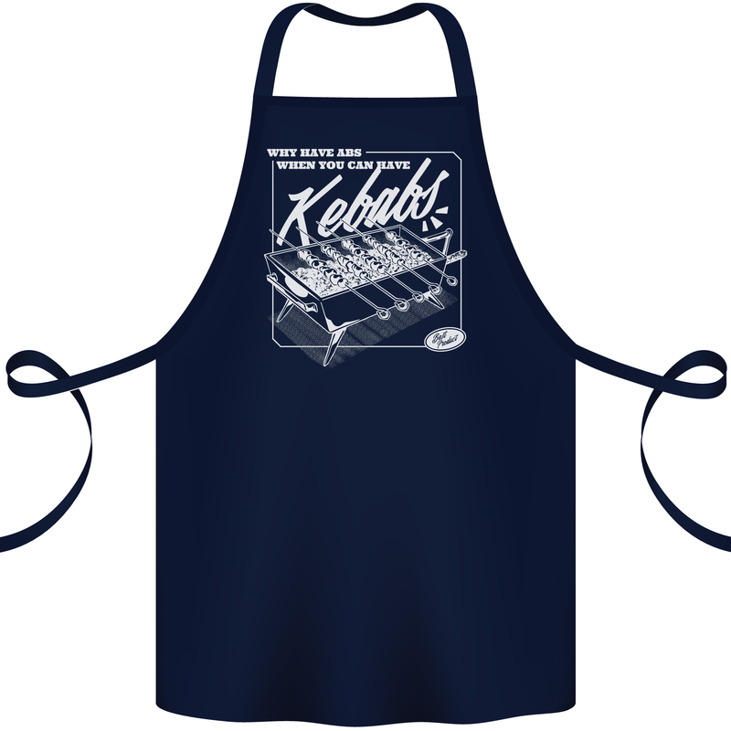 Funny Gym Overweight Fat Abs Kebabs Cotton Apron 100% Organic Navy Blue