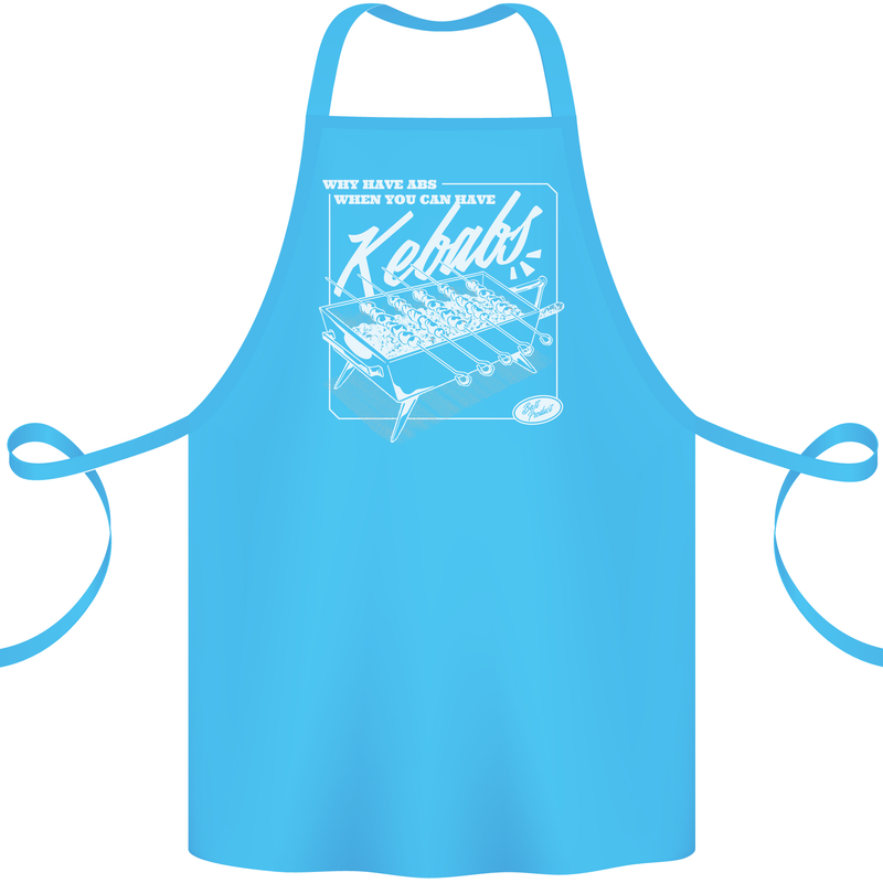 Funny Gym Overweight Fat Abs Kebabs Cotton Apron 100% Organic Turquoise