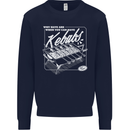 Funny Gym Overweight Fat Abs Kebabs Kids Sweatshirt Jumper Navy Blue