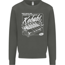 Funny Gym Overweight Fat Abs Kebabs Kids Sweatshirt Jumper Storm Grey