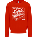 Funny Gym Overweight Fat Abs Kebabs Mens Sweatshirt Jumper Bright Red