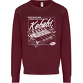 Funny Gym Overweight Fat Abs Kebabs Mens Sweatshirt Jumper Maroon