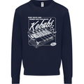 Funny Gym Overweight Fat Abs Kebabs Mens Sweatshirt Jumper Navy Blue