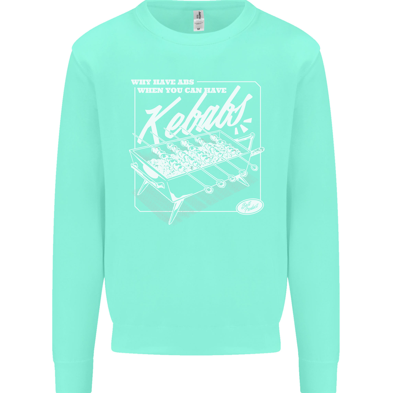 Funny Gym Overweight Fat Abs Kebabs Mens Sweatshirt Jumper Peppermint