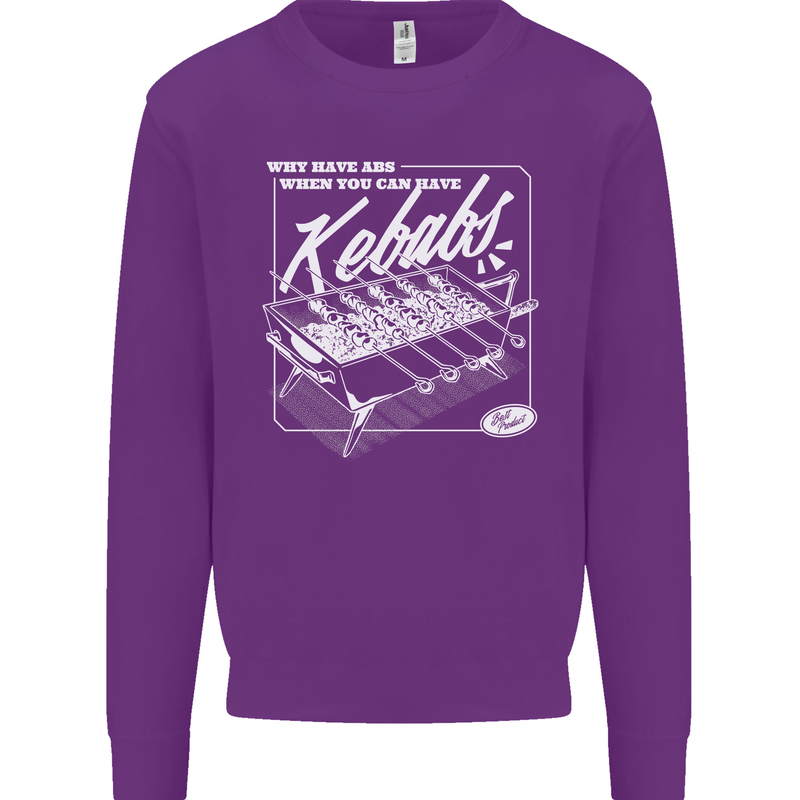 Funny Gym Overweight Fat Abs Kebabs Mens Sweatshirt Jumper Purple