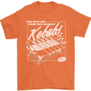 Funny Gym Overweight Fat Abs Kebabs Mens T-Shirt 100% Cotton Orange