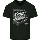 Funny Gym Overweight Fat Abs Kebabs Mens V-Neck Cotton T-Shirt Black