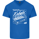 Funny Gym Overweight Fat Abs Kebabs Mens V-Neck Cotton T-Shirt Royal Blue