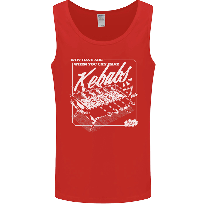 Funny Gym Overweight Fat Abs Kebabs Mens Vest Tank Top Red