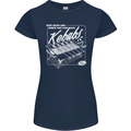 Funny Gym Overweight Fat Abs Kebabs Womens Petite Cut T-Shirt Navy Blue