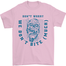 Funny Halloween Zombie We Dont Bite Much Mens T-Shirt 100% Cotton Light Pink