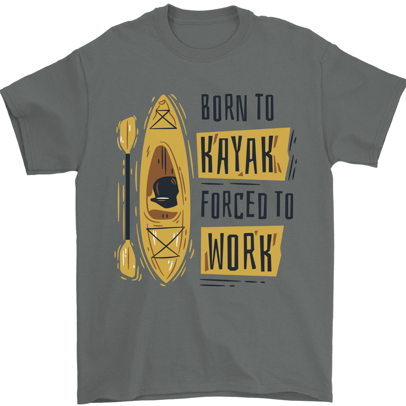 Funny Kayaking Kayak Mens T-Shirt 100% Cotton Charcoal