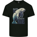 Funny Manatees Save the Floaty Potatoes Mens Cotton T-Shirt Tee Top Black