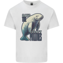 Funny Manatees Save the Floaty Potatoes Mens Cotton T-Shirt Tee Top White