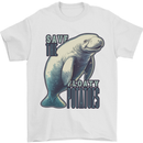 Funny Manatees Save the Floaty Potatoes Mens T-Shirt 100% Cotton White