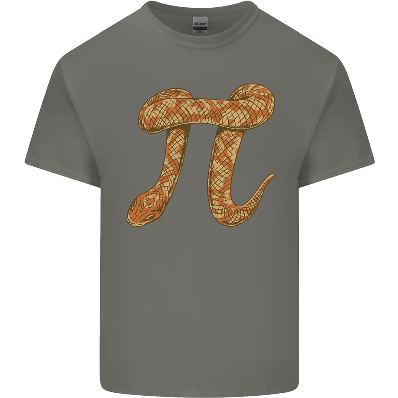 Funny Maths Snake Pi Symbol Mens Cotton T-Shirt Tee Top Charcoal