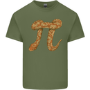Funny Maths Snake Pi Symbol Mens Cotton T-Shirt Tee Top Military Green