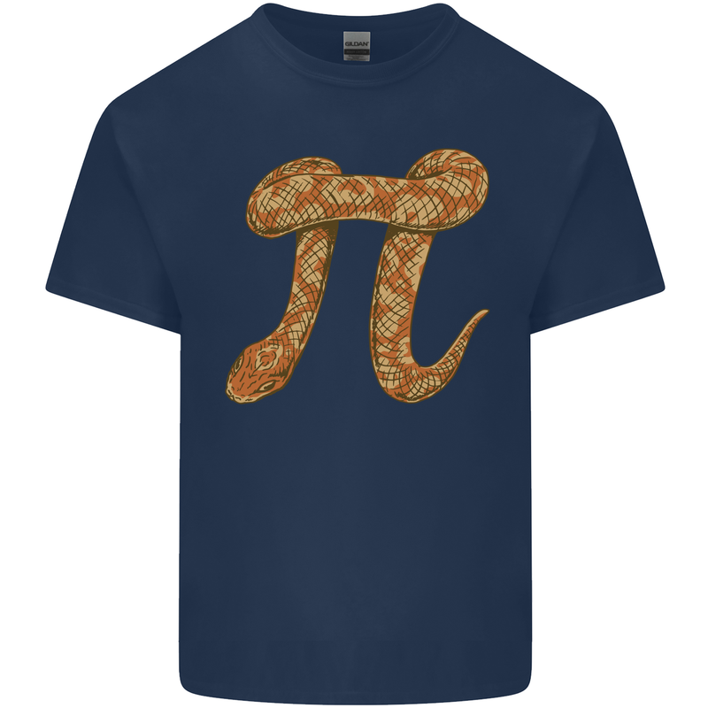 Funny Maths Snake Pi Symbol Mens Cotton T-Shirt Tee Top Navy Blue
