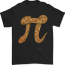 Funny Maths Snake Pi Symbol Mens T-Shirt 100% Cotton Black