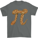 Funny Maths Snake Pi Symbol Mens T-Shirt 100% Cotton Charcoal