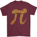 Funny Maths Snake Pi Symbol Mens T-Shirt 100% Cotton Maroon