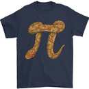 Funny Maths Snake Pi Symbol Mens T-Shirt 100% Cotton Navy Blue