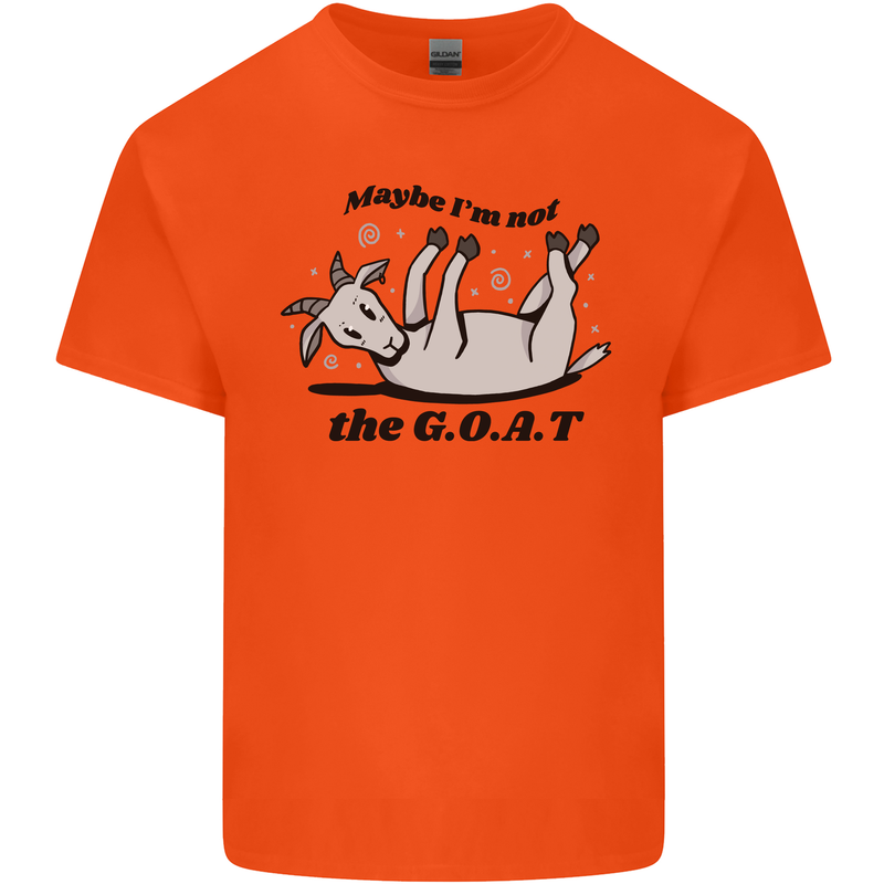 Funny Maybe I'm Not the GOAT Farming Mens Cotton T-Shirt Tee Top Orange