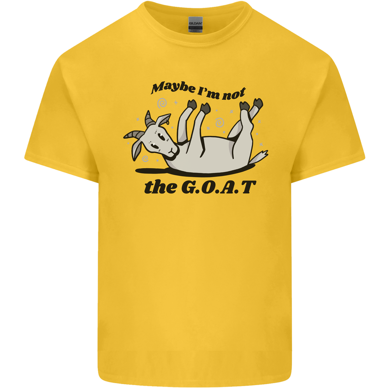 Funny Maybe I'm Not the GOAT Farming Mens Cotton T-Shirt Tee Top Yellow