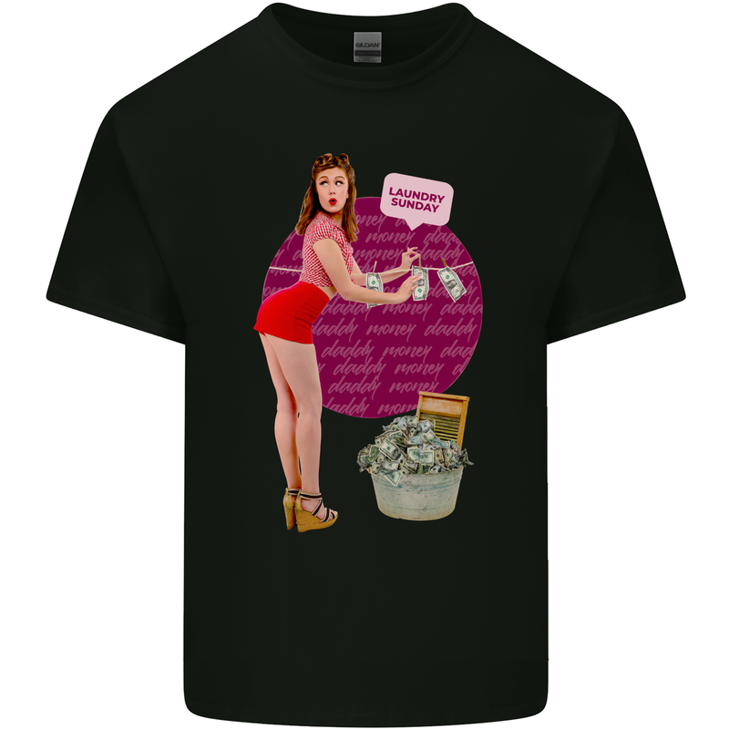 Funny Money Laundering Sunday Cash Hustle Mens Cotton T-Shirt Tee Top Black