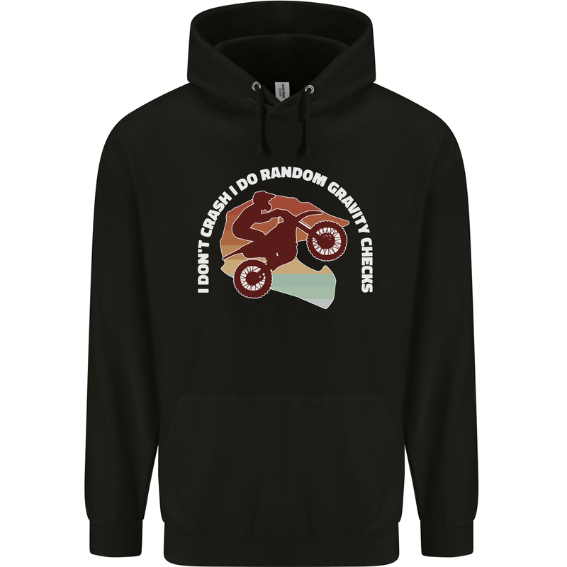 Funny Motocross Scrambling Dirt Bike Motorbike Childrens Kids Hoodie Black