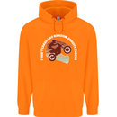 Funny Motocross Scrambling Dirt Bike Motorbike Childrens Kids Hoodie Orange