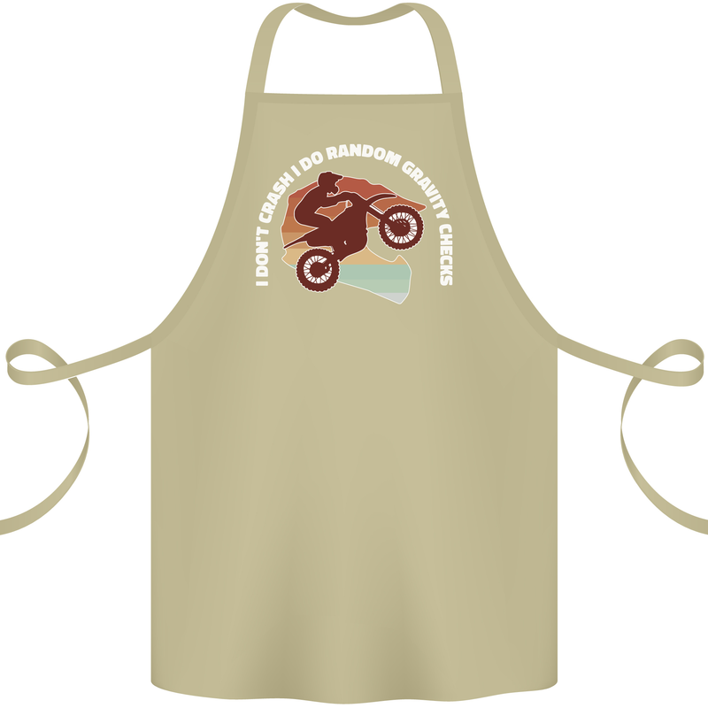 Funny Motocross Scrambling Dirt Bike Motorbike Cotton Apron 100% Organic Khaki