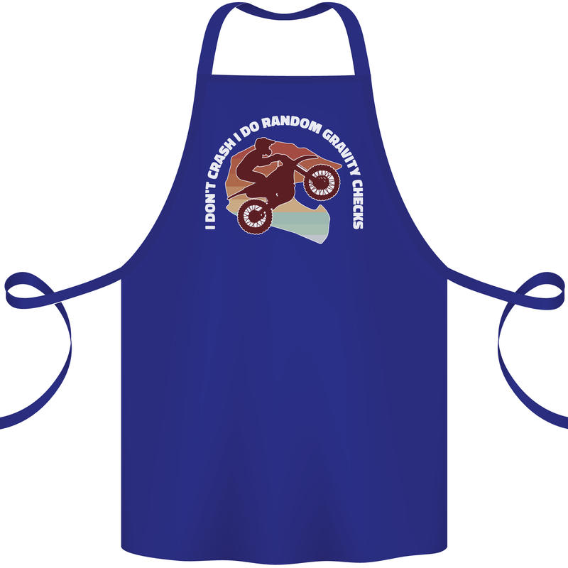 Funny Motocross Scrambling Dirt Bike Motorbike Cotton Apron 100% Organic Royal Blue