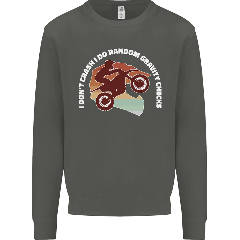 Funny Motocross Scrambling Dirt Bike Motorbike Kids Sweatshirt Jumper Storm Grey