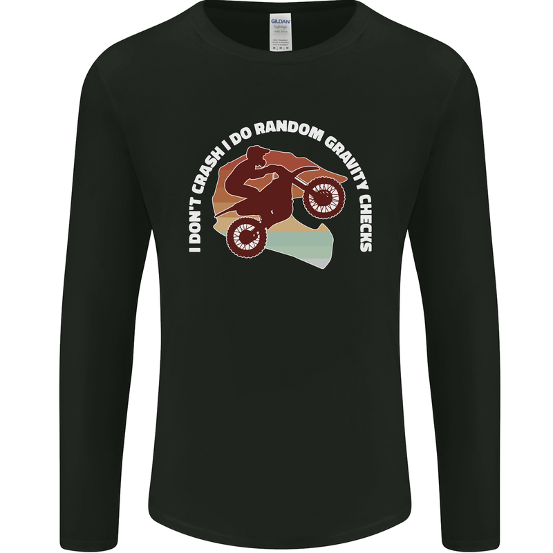 Funny Motocross Scrambling Dirt Bike Motorbike Mens Long Sleeve T-Shirt Black